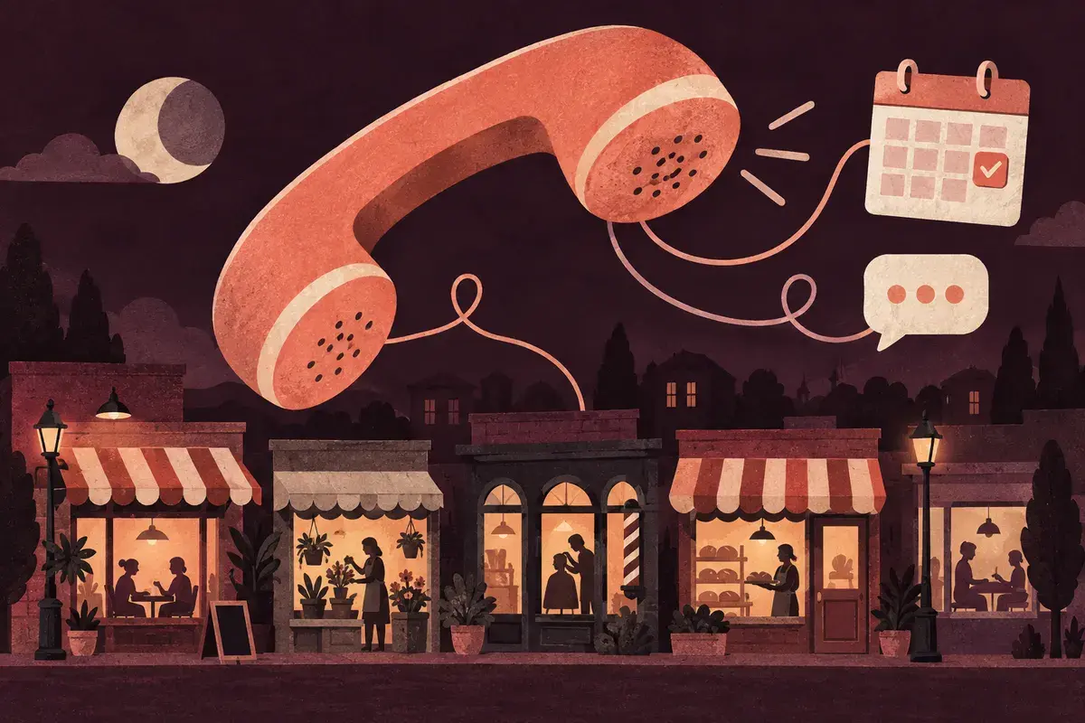 A telephone connects local businesses to appointments and messages