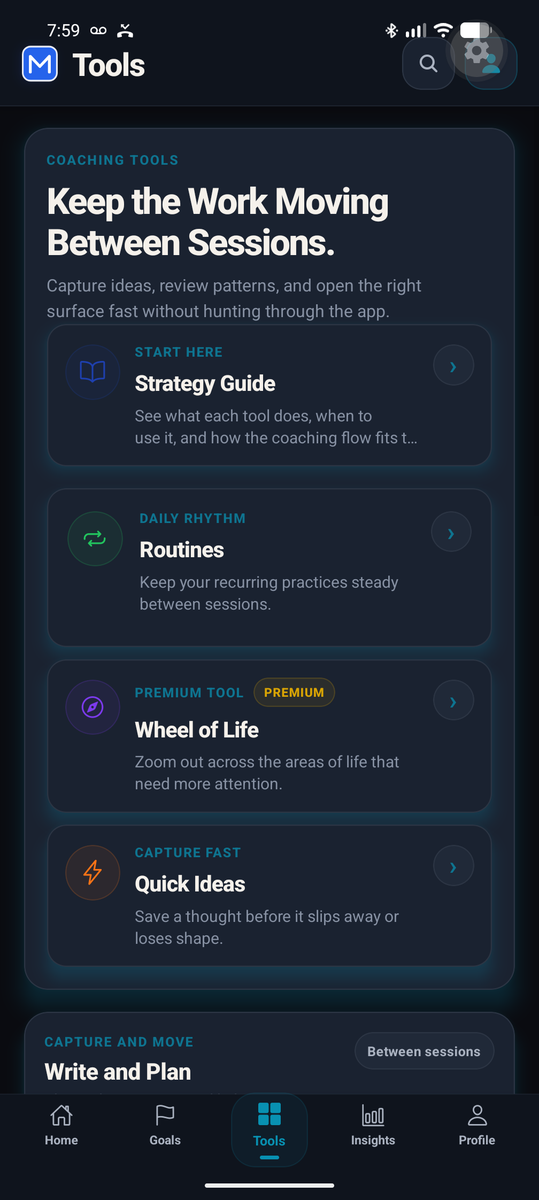 MeCoach coaching tools library